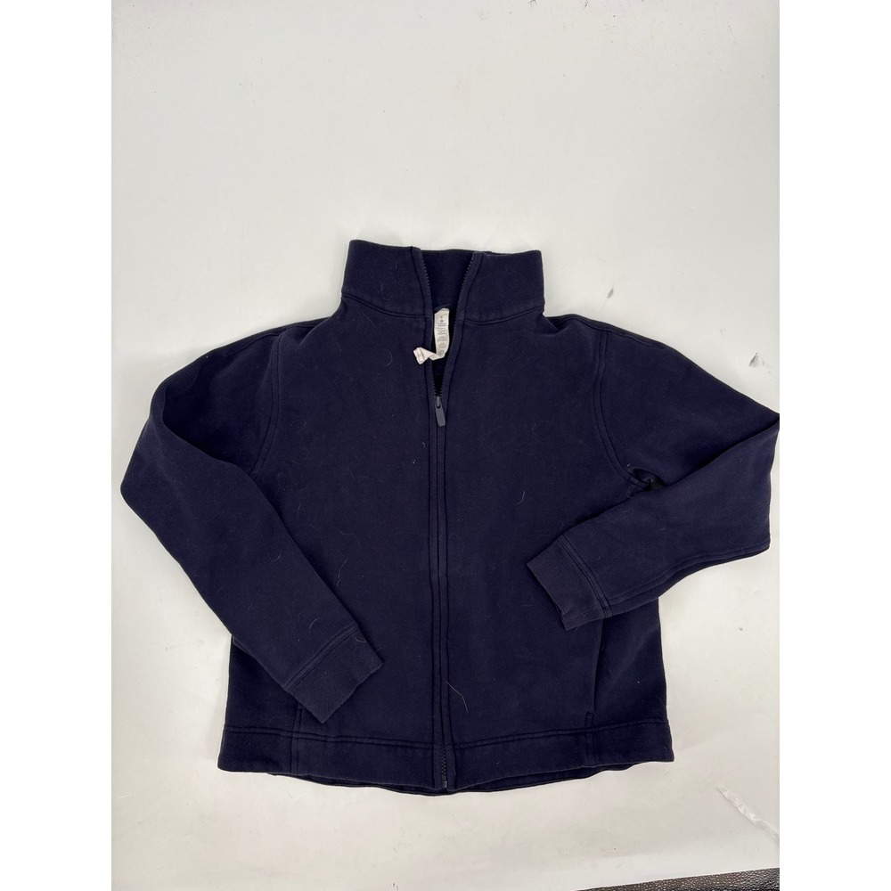 Lululemon Scuba Full Zip Jacket Navy Blue Cotton Blend Fleece Size 6 Funnel Neck - Picture 2 of 3